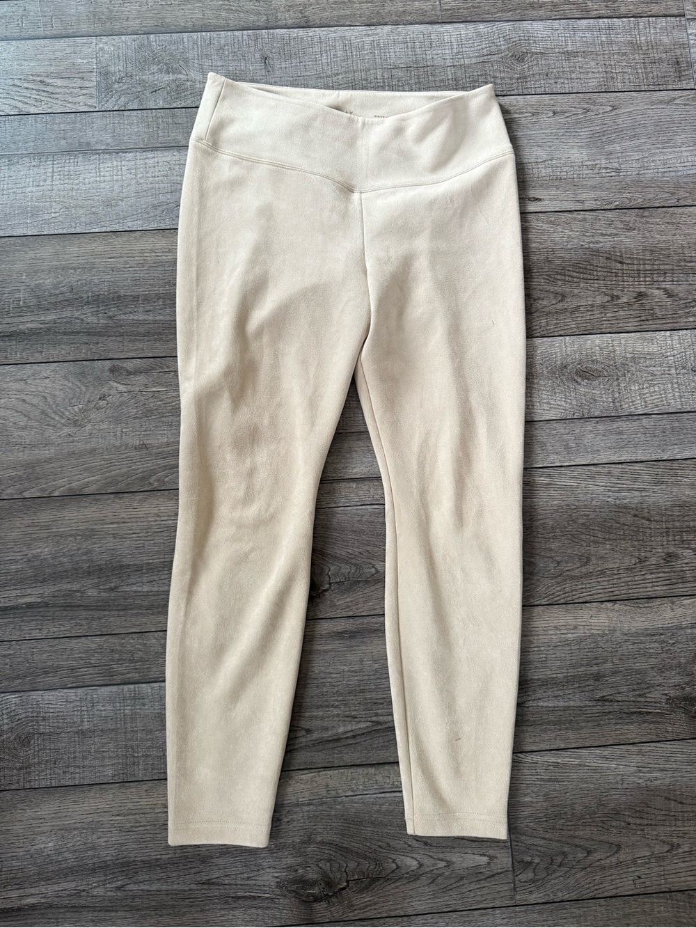 White House Black Market Cream High-Rise Leggings
